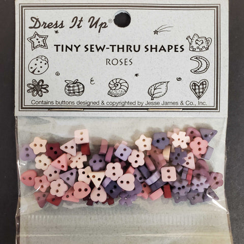 Dress It Up Buttons Tiny Sew-Thru Shapes - Roses