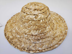 Straw Hat With Round Crown 8 inch