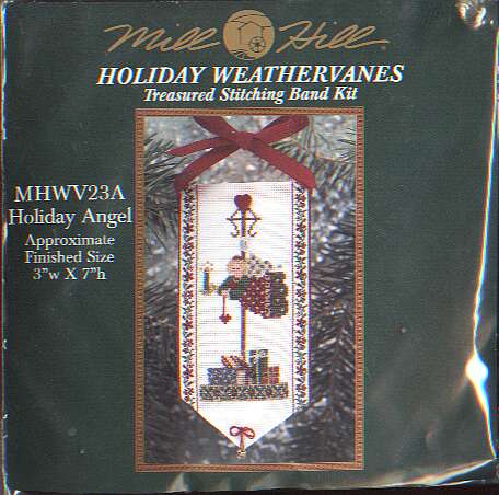 Holiday weathervanes treasured stitching band kit, Holiday angel, 3 inchx7 inch