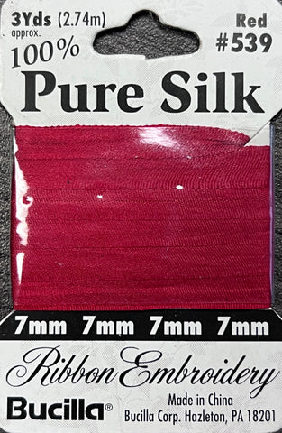 Pure Silk Ribbon Embroidery Red (3yd)