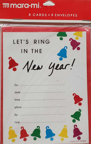 Mara-mi Let's Ring in the New Year Party Invitations - 8 cards
