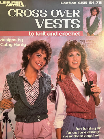 Cross over vests to knit and crochet 455
