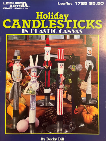 Holiday candlesticks in plastic canvas to cross stitch 1725