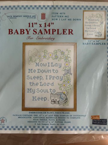 Jack Dempsey needle art Baby Sampler, Now I Lay Me Down #42