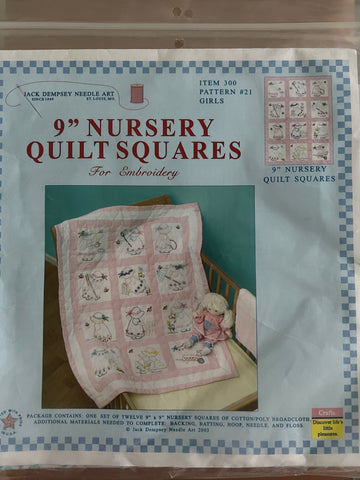 Jack Dempsey needle art 9" Quilt Squares Girls #21