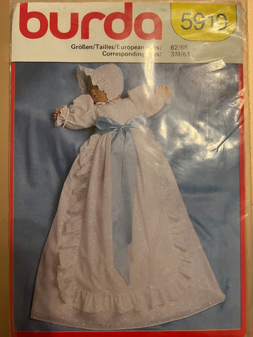 Burda Infants dress and bonnet 5910