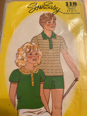 Sew Easy child golf shirt and shorts 118