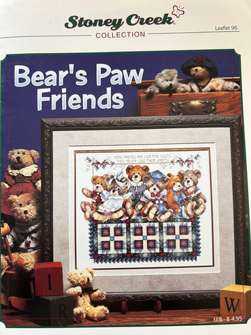 Stoney Creek Bear's Paw Friends cross stitch leaflet 96 (1998)