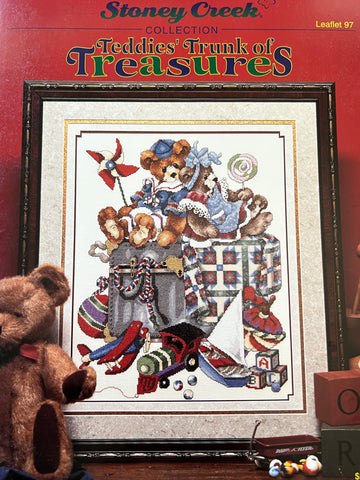 Stoney Creek Teddies Trunk of Treasures cross stitch leaflet 97 (1998)
