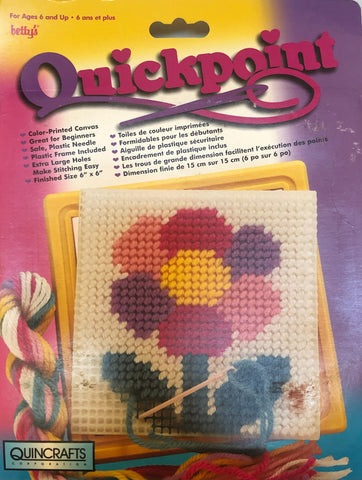 Quincrafts Quickpoint Flower Needlepoint 6" x 6"