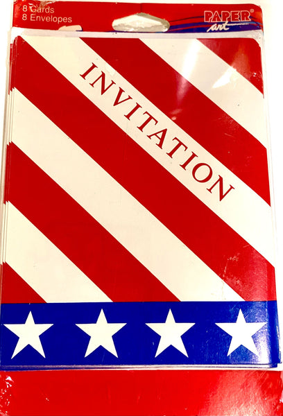 Paper Art Patriotic Invitation - 8 Pack