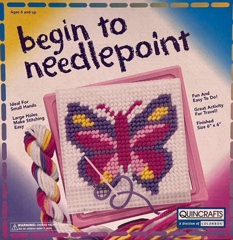 Quincrafts Butterfly Begin to Needlepoint 6" x 6"