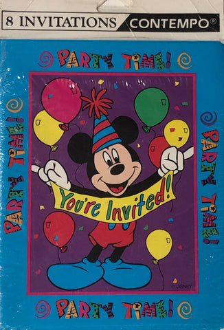 Disney Contempo Mickey Mouse Party Time Invitations - 8 Pack