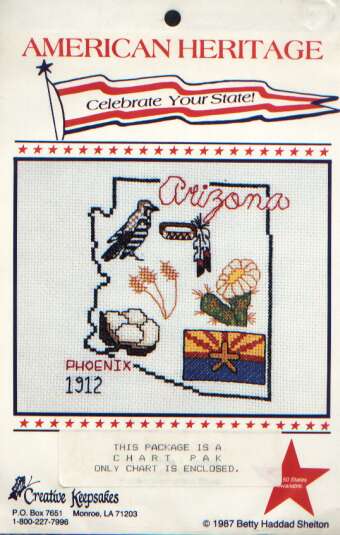 American Heritage celebrate your state ARIZONA cross stitch chart LAST ONE