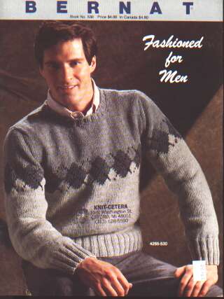 Fashioned for men pullovers 8 designs to knit crochet, 530
