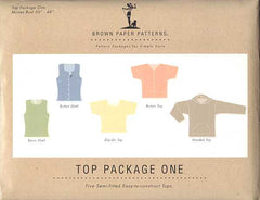 Brown Paper Patterns:  Top Package one, five semi-fitted easy-to-construct tops