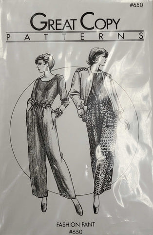 Fashion Pant sewing pattern #650