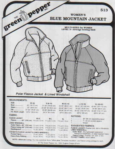 Womens Blue Mountain jacket by Green Pepper
