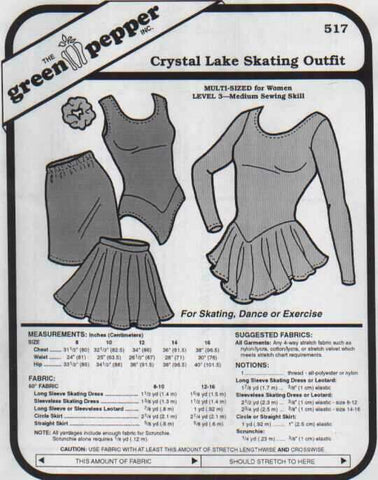 Green Pepper Crystal Lake skating outfit 517