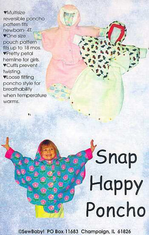 SNAP HAPPY PONCHO sewing pattern by SewBaby