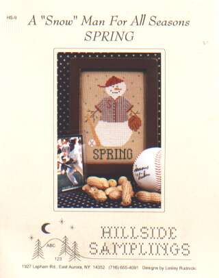 A snow man for all seasons, spring by Hillside samplings HS-9