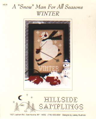 A snow man for all seasons, Winter by Hillside samplings HS-8