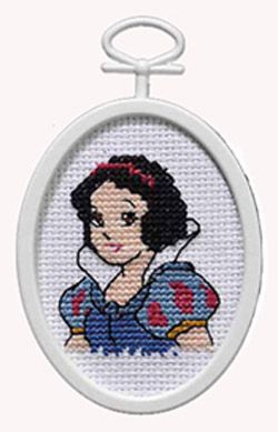 Snow White Mini Counted Cross Stitch Kit 2-14x2-34 Oval