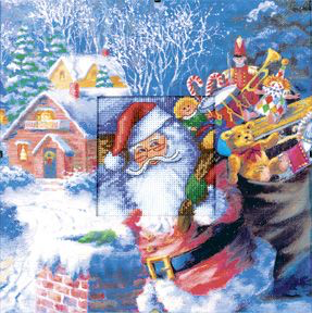 Santa with Toys Counted Cross Stitch