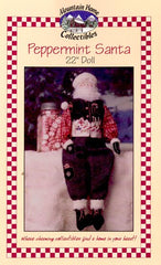 PEPPERMINT SANTA 22in cloth doll that takes you down peppermint lane