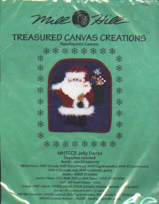Treasured canvas creations needlepoint canvas, includes canvas Jolly Santa