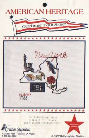 American Heritage celebrate your state NEW YORK cross stitch chart LAST ONE