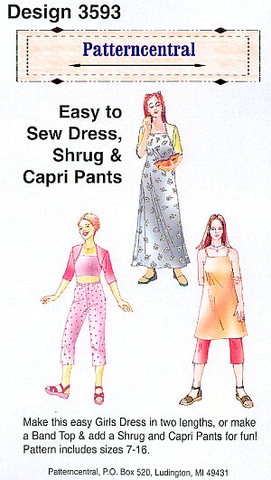Easy to sew Dress Shrug & Capri Pants Size 7-16 –