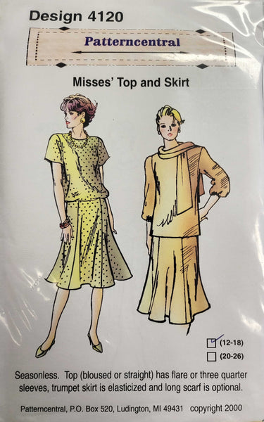 Misses Top and Skirt Sewing Pattern