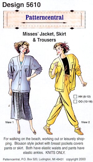Misses Jacket  Skirt & Trousers sewing pattern