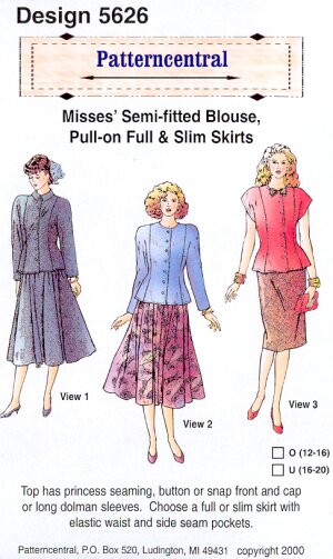 Misss Semi-fitted Blouse  Pull-on full & Slim skirts