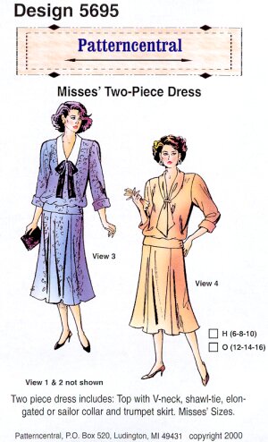 Misses Two-piece Dress sewing pattern