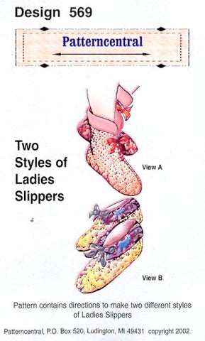 Two Styles of Ladies Slippers sewing pattern