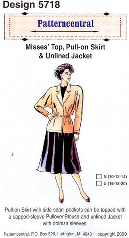 Misses Top Pull-on skirt & Unlined jacket