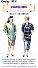 Misses top and skirt sewing pattern by Patterncentral