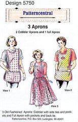 3 Aprons sewing pattern by Patterncentral
