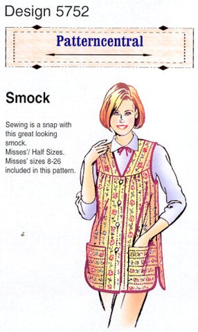 Smock sewing pattern by Patterncentral Misses half sizes  Miss 8-26