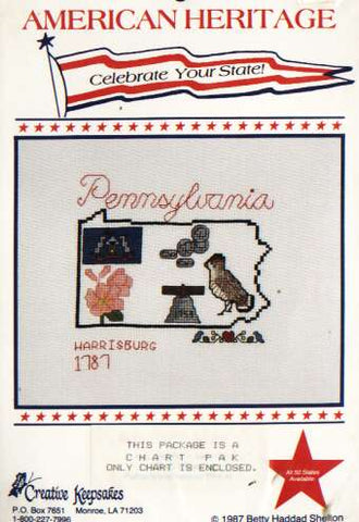 American Heritage celebrate your state PENNSYLVANIA cross stitch chart