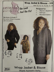 Wrap Jacket and Blouse sewing pattern by Petite Plus 203