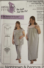 Nightgown & Pajamas sewing pattern by Petite Plus patterns 401