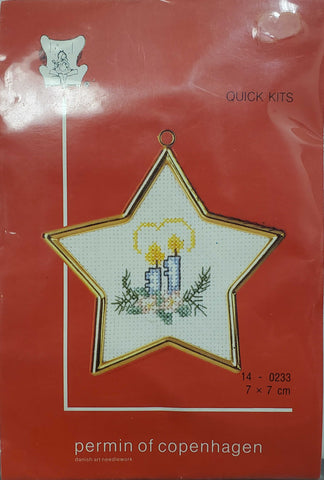 Quick kits 7x8cm Candles of Love cross stitch kit by Permin of Copenhagen