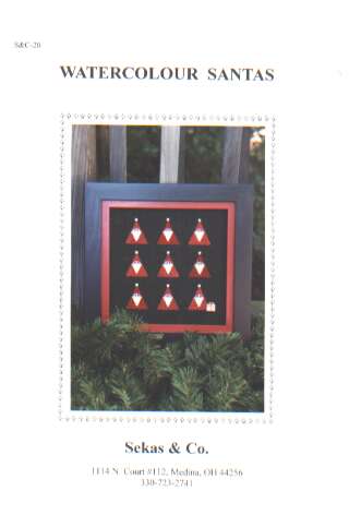 Watercolour Santas cross stitch chart leaflet, 20