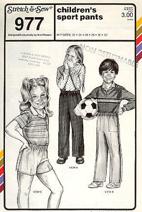 Childrens Sport Pants Sewing Pattern by Stretch & Sew 977
