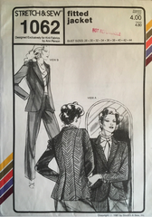 FITTED JACKET, bust sizes 28-44, Great CONSIGNED & AS-IS product, is uncut, stored in smoking environment, vintage pattern.  1062