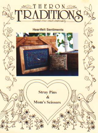 Stray pins and mom's scissors cross stitch chart/leaflet LAST ONE