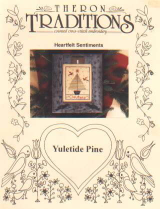 Yuletide pine heartfelt sentiments cross stitch leaflet LAST ONE